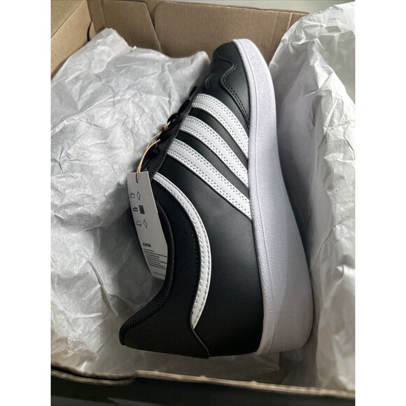 ADIDAS HOOPS 4.0 Men\'s Sneakers Low Top Shoes Size 10 BLACK/WHITE - NEW WITH BOX